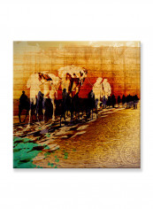 Abstract Painting Wall Art Canvas Brown 80x80centimeter