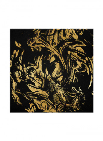 Liquid Oil Art Canvas Painting Gold/Black 80x80centimeter