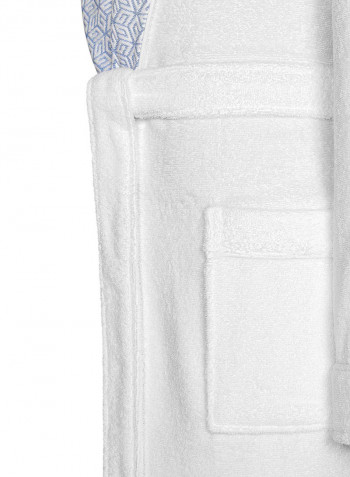 Santorini Terry Bathrobe White L