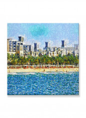 Abstract Painting Wall Art Canvas Blue 80x80centimeter