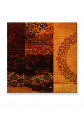 Abstract Painting Wall Art Canvas Brown 80x80centimeter