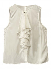 Ruffle Detail Solid Pattern Blouse White reviews Ruffle Detail Solid Pattern Blouse White