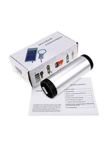 Sound Level Meter Acoustical Calibrator Silver/Black 4x7x2inch