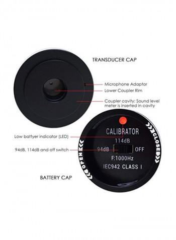 Sound Level Meter Acoustical Calibrator Silver/Black 4x7x2inch