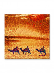 Abstract Painting Wall Art Canvas Orange 80x80centimeter