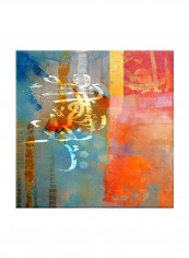 Vintage Colorful Arabic Calligraphy Canvas Painting Multicolour 80x80centimeter