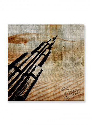 Abstract Painting Wall Art Canvas Brown 80x80centimeter