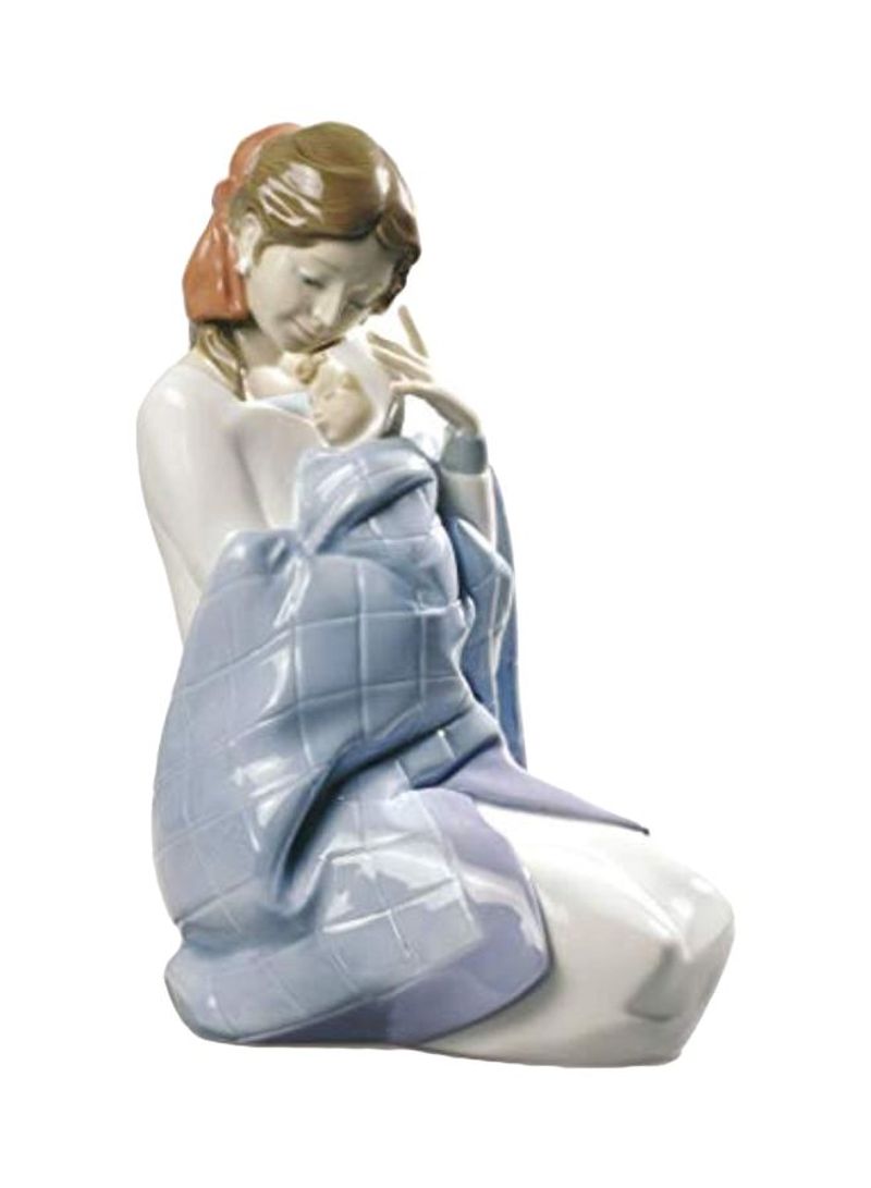 Decorative Collectible Figurine White/Blue/Brown 5.9x4.3x8.7inch