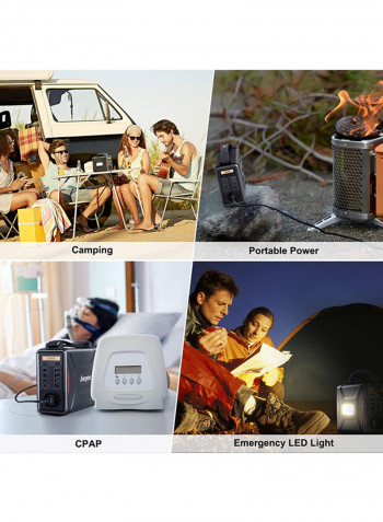 Portable Power Station Generator 240Wh Black 30 x 21cm
