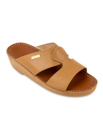صندل من الجلد بدون رباط بتصميم عربي Novocalf Tobacco Brown