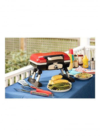 Portable Tabletop Gas Grill Red/Black