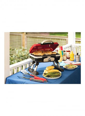 Portable Tabletop Gas Grill Red/Black