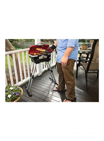Portable Tabletop Gas Grill Red/Black
