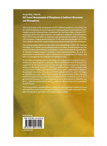 Dgt-Based Measurement Of Phosphorus In Sediment Microzones And Rhizospheres Hardcover