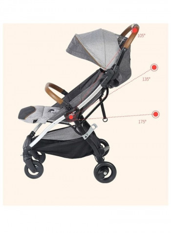 Lightweight Stroller - Portable Folding Pushchair - Grey