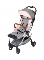 Lightweight Stroller - Portable Folding Pushchair - Pink/Grey