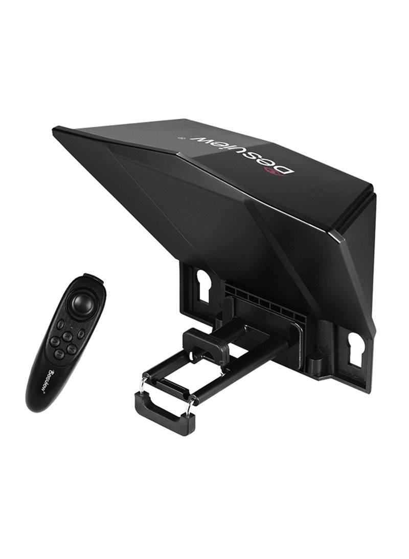 Smartphone/Tablet/DSLR Camera Teleprompter Mount With Remote Control Black
