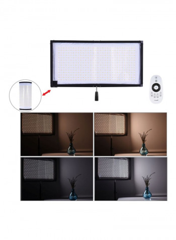 8000LM LED Flexible Cloth Roll-Up Handheld Light Panel With Remote Control White/Black