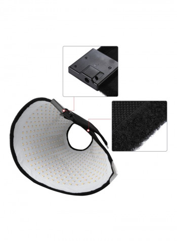 8000LM LED Flexible Cloth Roll-Up Handheld Light Panel With Remote Control White/Black
