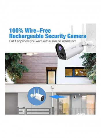2-Piece 1080P Wireless Rechargeable Outdoor Night Vision Security Camera Set