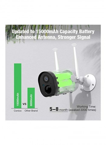 2-Piece 1080P Wireless Rechargeable Outdoor Night Vision Security Camera Set