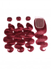 Pack Of 3 Hair Bundles Straight Burgundy Brazilian Hair Bundles Human Hair Bundles Burgundy