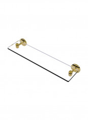 Tango Collection Beveled Edges Glass Shelf Clear/Gold 22inch