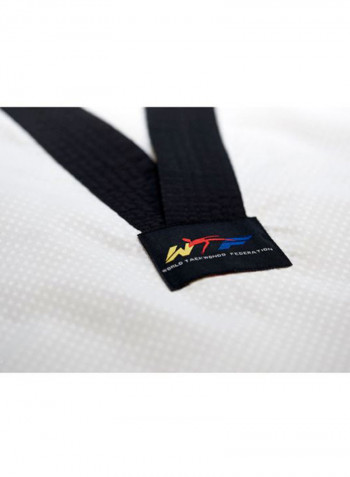 ADI-FLEX Taekwondo Uniform W/ Stripes - White/Black, 170cm 170cm