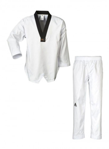 ADI-FLEX Taekwondo Uniform - White/Black, 150cm 150cm