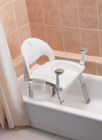 Adjustable Bath Safety Shower Chair Beige/Grey