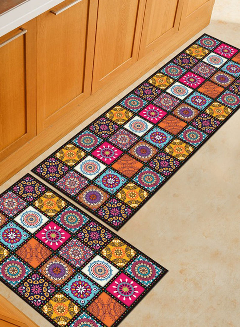 Geometric Pattern Rectangle Kitchen Floor Mat Multicolour 160x230centimeter