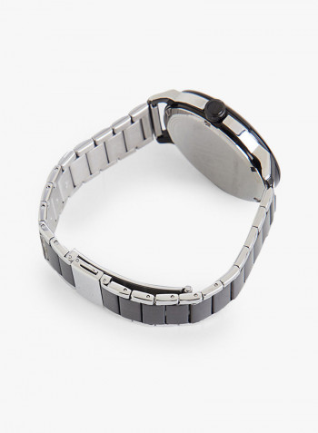Men's Black and Silver Sneaker Analog Watch