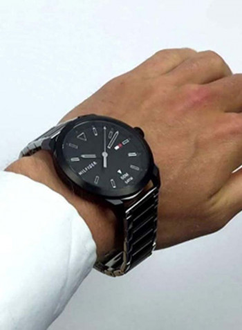 Men's Black and Silver Sneaker Analog Watch