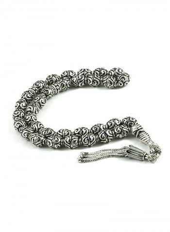 Oxidized Silver Prayer Beads