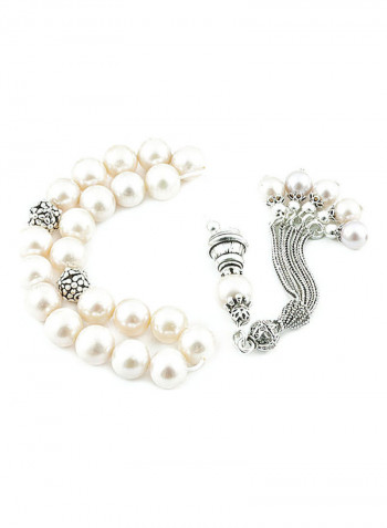Pearl Worry Beads with Sterling Silver components