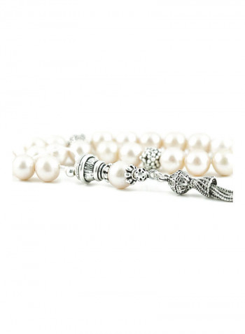 Pearl Worry Beads with Sterling Silver components