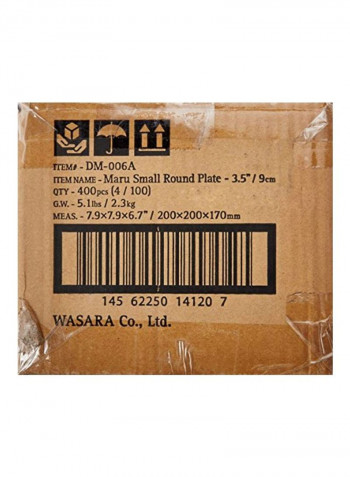 400-Piece Round Plate White 3.5inch