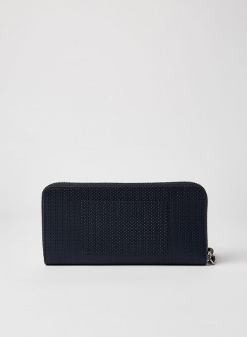 Textured Logo Leather Wallet Eclipse