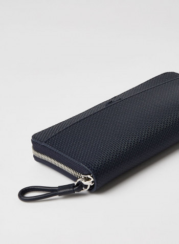 Textured Logo Leather Wallet Eclipse