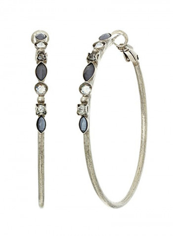 Crystal Studded Hoop Earrings