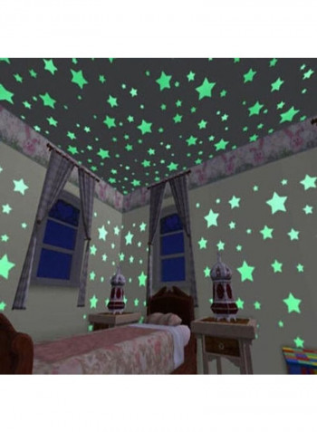 100-Piece Glow Wall Sticker Blue 60 x 90cm