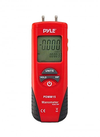 Digital Air Pressure Gauge Meter PDMM15 Pink/Black 2.8x5.8x10.2inch