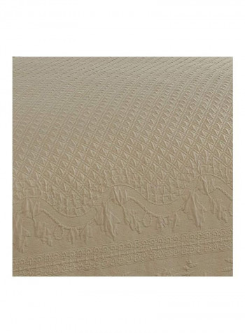 Textured Pattern Bedspreads Coverlet Beige 120x102inch