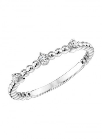 18 Karat White Gold 0.05Ct Diamond Studded Ring