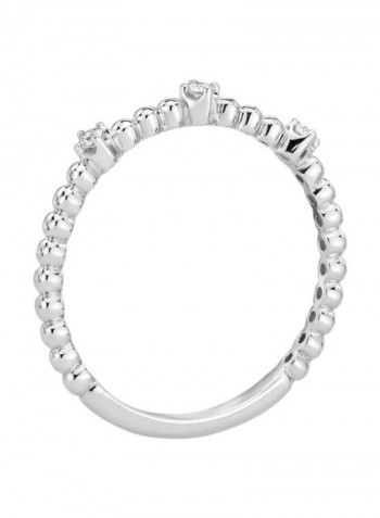 18 Karat White Gold 0.05Ct Diamond Studded Ring