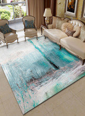 Watercolour Printed Rectangle Soft Mat Blue 140X200centimeter