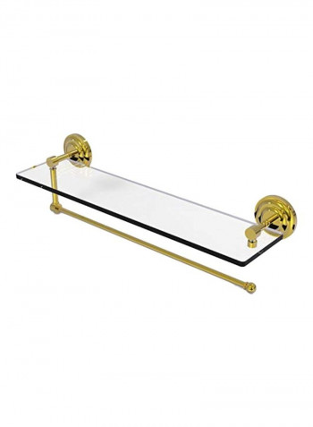 Bronze Towel Holder With Shelf Clear/Gold 22inch