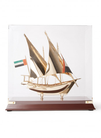 Gold Plated Decorative Boat Golden/Brown