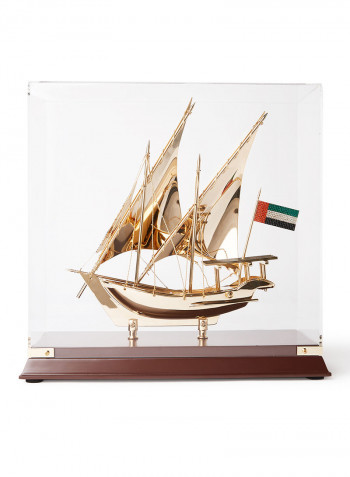Gold Plated Decorative Boat Golden/Brown