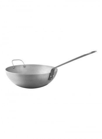 Steel Wok Pan Silver 11.8inch